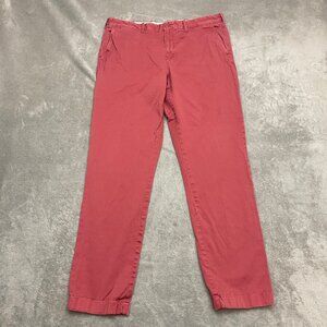 J Crew Chino Pants Mens 38x34 Red Cotton Stretch 770 Straight Fit